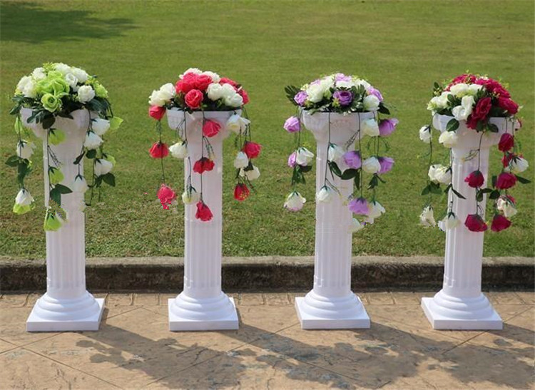 

Height 89cm (35 inch) Roman Road Lead Plastic Column Style With Flower And Flower Pot For Wedding Mall Opened Props 08