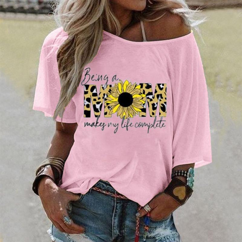 

Women Mothers' Day T-shirts for Women Mom T-shirt Summer Short Sleeve Female T-shirts Top Vogue T Shirt Polyester, White