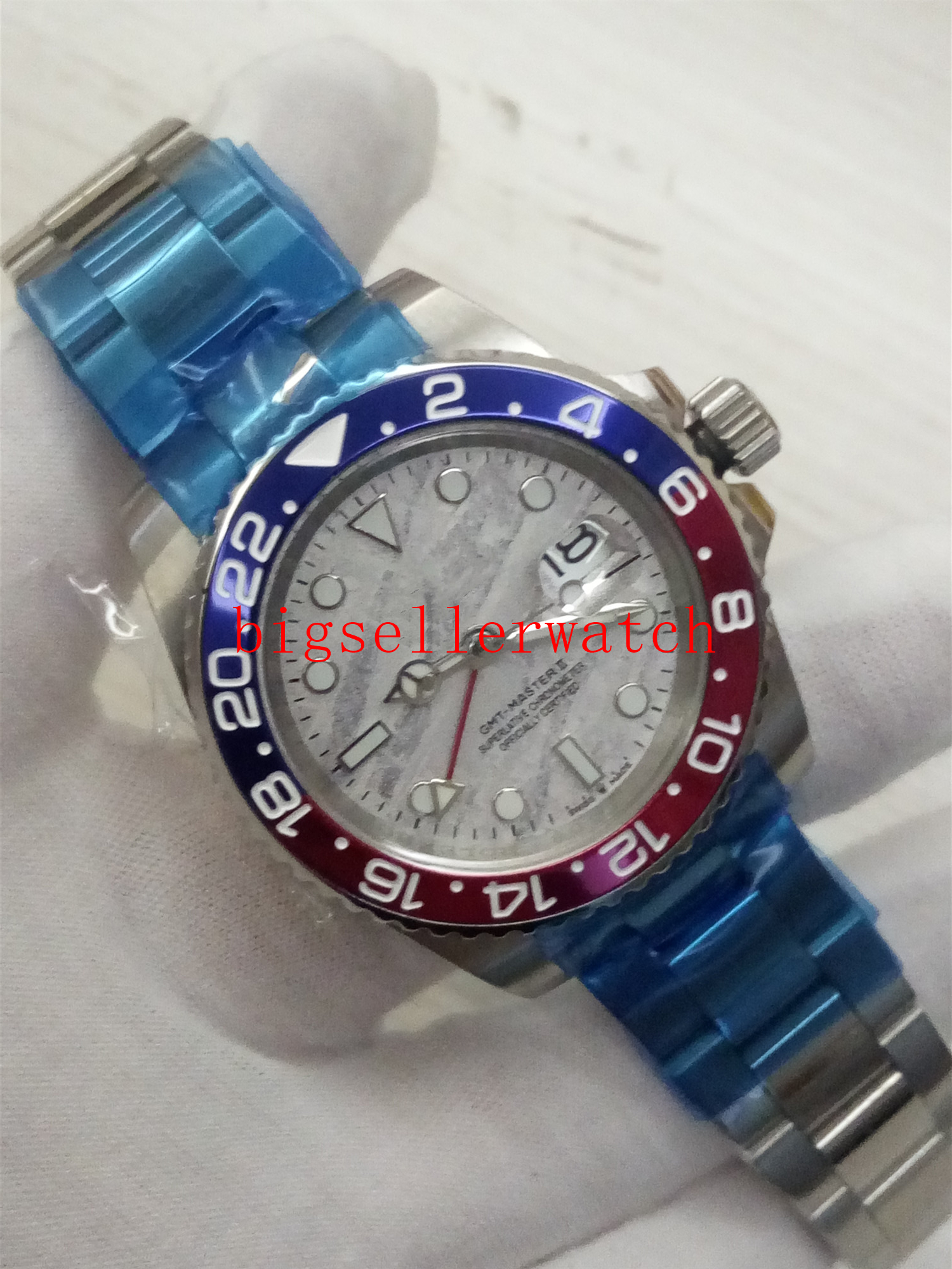 

Top Quality Men Watches Basel World 126710 126710BL 40mm Red and Blue Bicolor Pottery Bezel GMT Men Automatic Watch, Gray