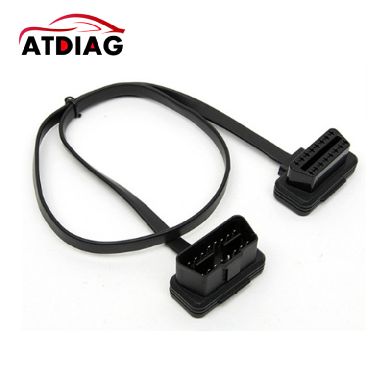 

100CM-60CM Flat+Thin As Noodle OBD 2 OBDII OBD2 16Pin Male to Female Diagnostic Extension Cable Connector