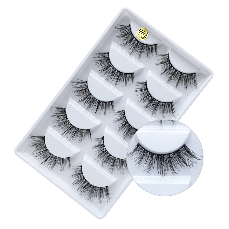 

5 pairs eyelashes 3d mink lashes natural long 1 box mink eyelashes 3d false eyelashes full strip lashes Support wholesale