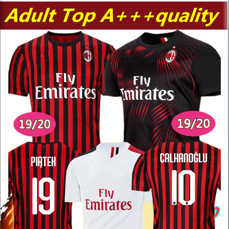 

2019 2020 AC soccer jerseys PIATEK PAQUETA 19 20 maglietta da calcio red black camiseta de fÃºtbol SUSO BAKAYOKO Maillots de football, Black;yellow