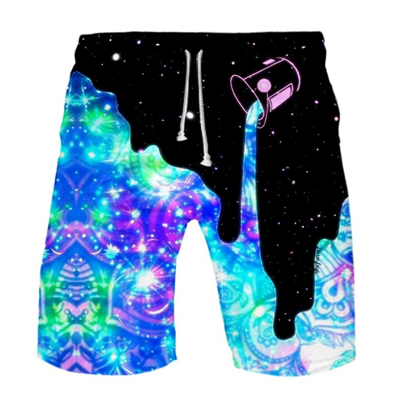 Mens Abstract Blue Circle Summer Pringting Quick Dry Board Shorts Bathing Suits Beach Shorts