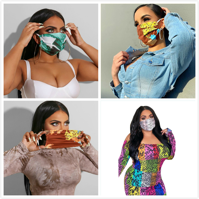 

Fashion printing Face Masks Designer Brand Luxury Ultraviolet-proof Dustproof Respirator Riding Cycling Sports Mouth Cover Mask for Women