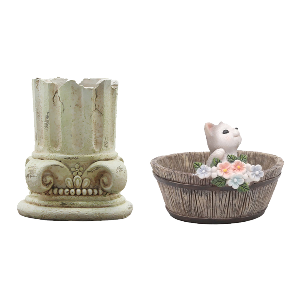 

2x plant resin vase for succulent plants, aerial plants, mini cactus