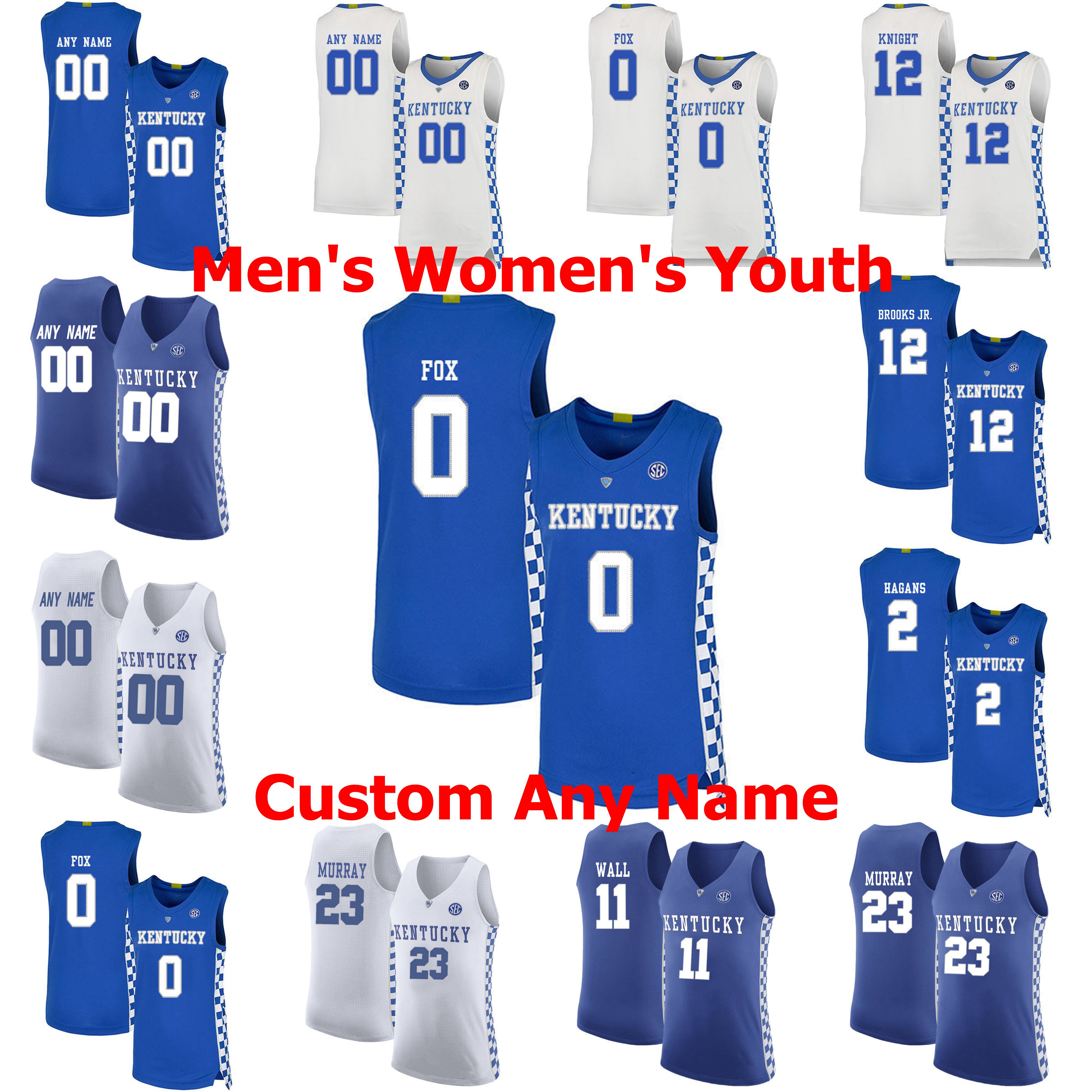 

Kentucky Wildcats College Basketball Jerseys 3 Tyrese Maxey Jersey Jamal 23 Murray Aaron 0 Fox 10 Johnny Juzang 12 Towns Stitched Customized, Youth blue