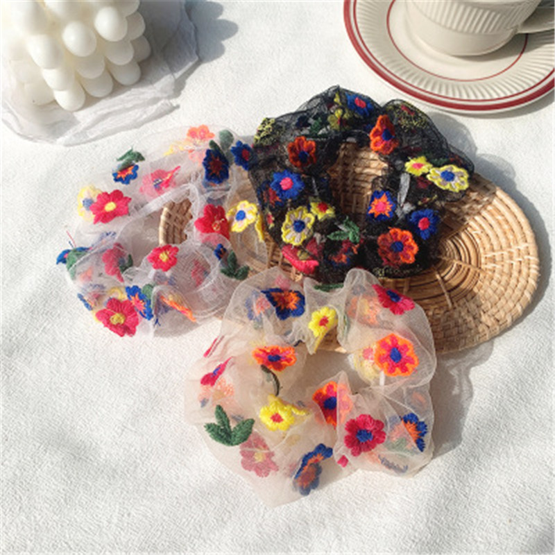 

Ruoshui Woman Floral Hair Ties Girls Hair Accessories Rubber Band Scrunchies Headwear Girls Ponytail Holders Ornaments Rope