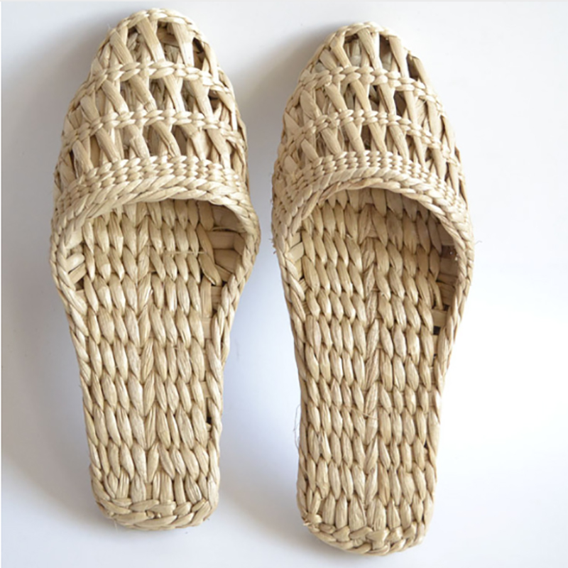 

2020 summer fashion unisex home shoes women's straw slippers new couple shoes handmade Chinese style comfortable sandals CX-LK2, Beige
