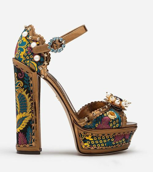 

Free shipping 2020 Ladies diamond Pearl embroider 14CM Chunky high heel open peep-toes European American palace SANDALS SHOES Brown 003, Dark brown