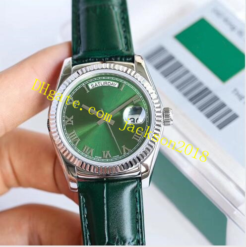 

Hot Sale 1118135 118138 118139 316L ETA 2836 Movement Fluted Roman Dial 18K White Gold Bezel 36mm Leather Strap Automatic Mens Watches, Original box papaer