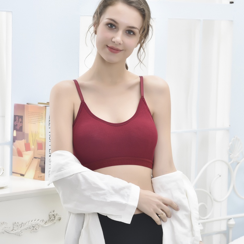 

Women Thread Wrapped Bra Sexy Seamless Solid Color Sling Adjustable Shoulder Strap Fashion Lingerie Underwear