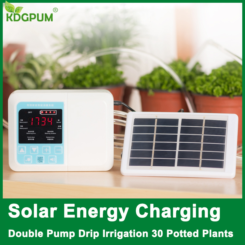 

New Intelligent Garden Automatic Watering Device Solar Energy Charging Potted Plant Drip Irrigation Water Pump Timer System, Purple