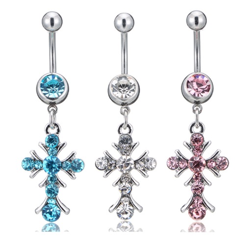 

D0550-0 ( 3 colors ) body jewelry Nice style Navel Belly ring 20 pcs mix colors stone drop shipping factory price, Silver