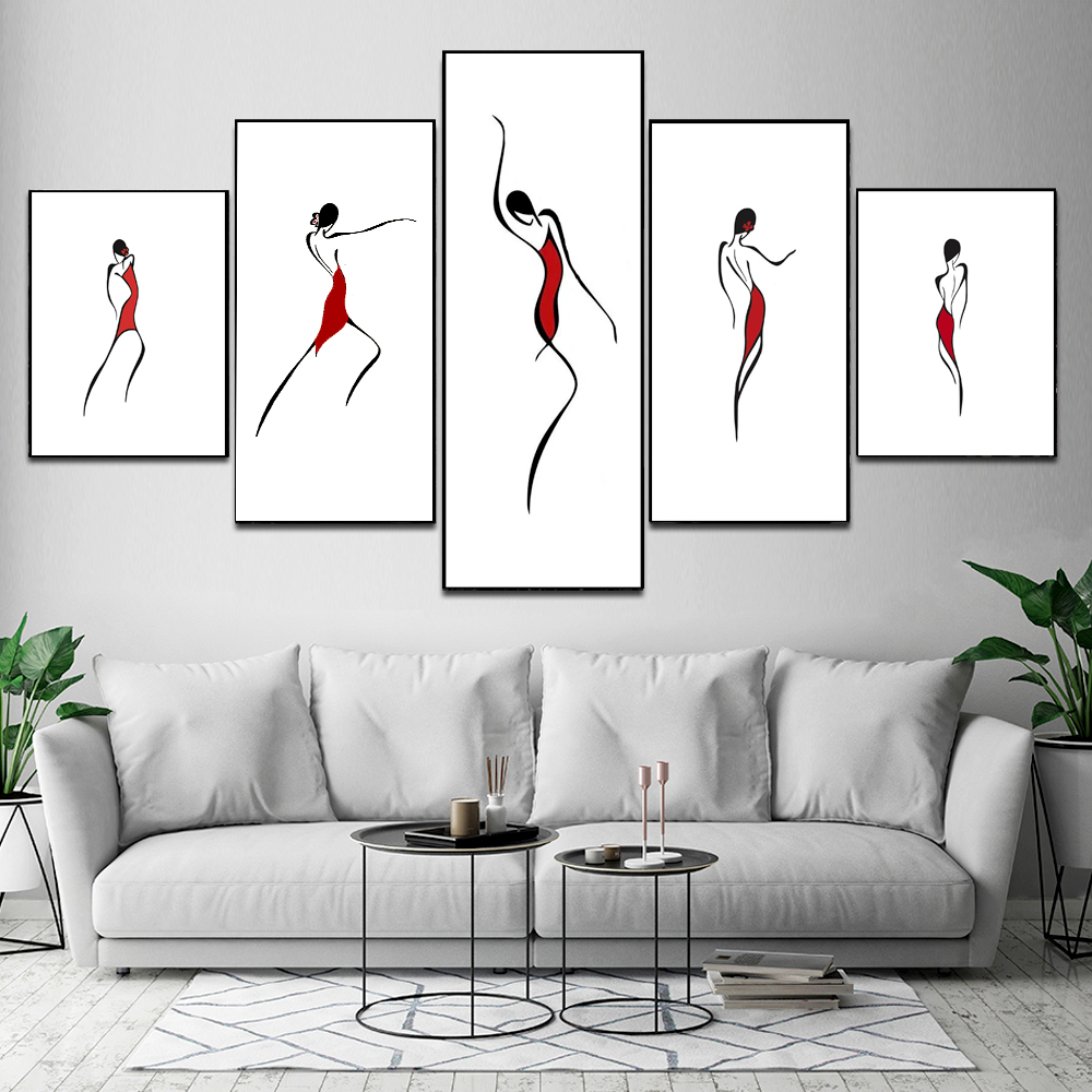 Senza Cornice 50 x 70 x 3 Pezzi Quadro Minimalista Astratto Geometrico su Tela Rosa Blu Quadri da Parete Arte Poster per Salotto Arredamento Interno casa