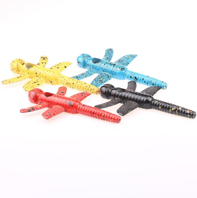 

Creative fashion of 126mm ceramic Dragonfly shaped metal pipe with filter mesh directly sold by manufacturer
