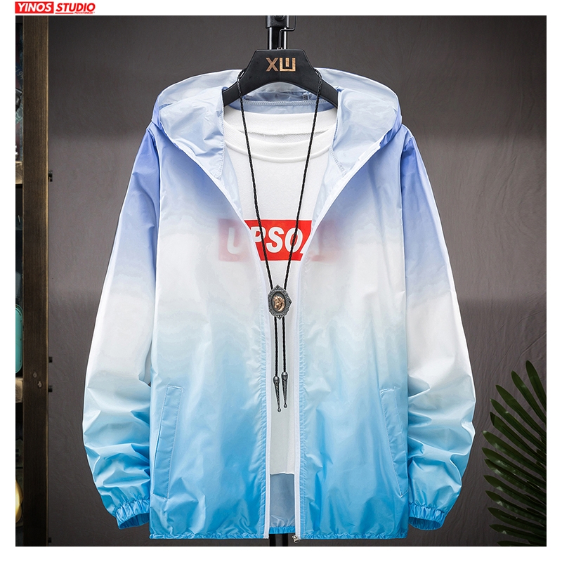 

Dropshipping Men 2020 Japan Style Sunscreen Jackets Mens Summer Breathable Loose Thin Coats Male Gradient Sun Protection Clothes, Black
