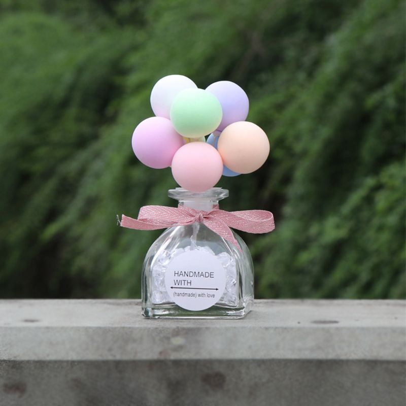 

Cute Creative Colorful Balloon Lovely Mini Car Decoration Car Interior Air Perfume Crystal Bottle Dashboard Ornament New Arrival
