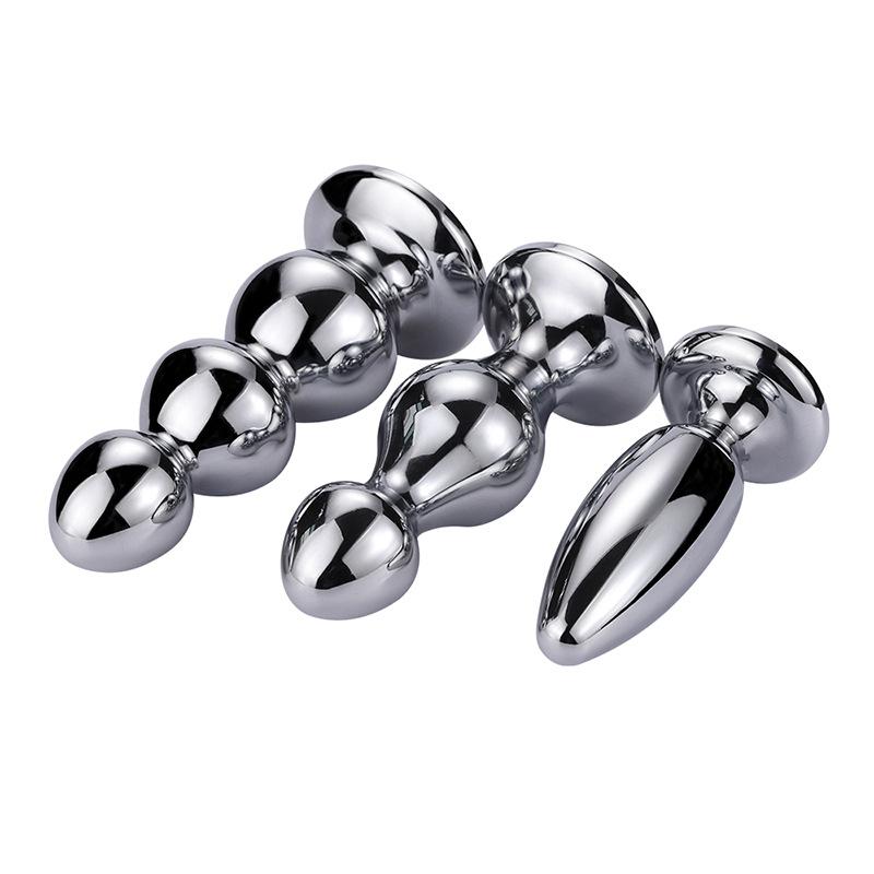 

New arrivals Male Female Metal oversized Anal butt plug beads with diamond adult products Jeweled anal dilator masturbator sex toys