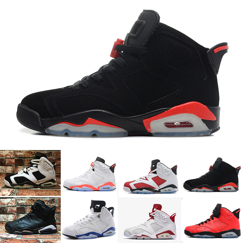 

2018 6 mens Basketball shoes 6s Hare Carmine White Infrared Black Cat sports blue Olympic Oreo Angry bull Maroon sports sneakers, Color 1