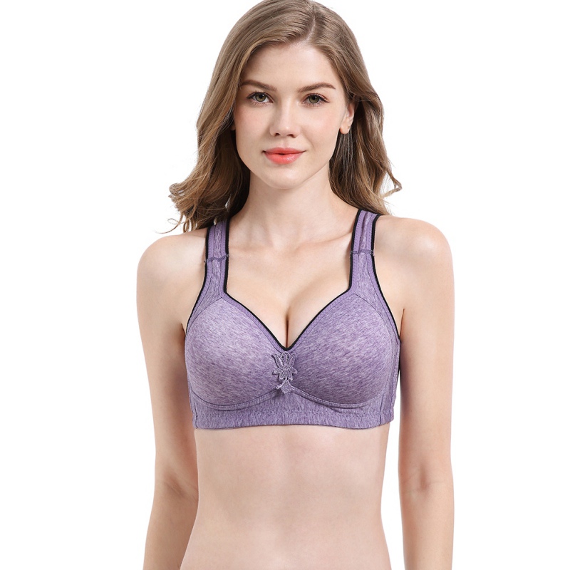 

Bra Plus Size for Big Breasted Women-Plus Size Bras Seamless Push Up Full Cup Lingeries ThinComfortable Breathable Solid Color