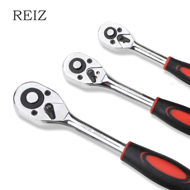 

REIZ Ratchet Wrench Adjustable Spanner Torque Socket Wrenches Square Hexagon Removable End Nuts Key Automobile Repair Hand Tools