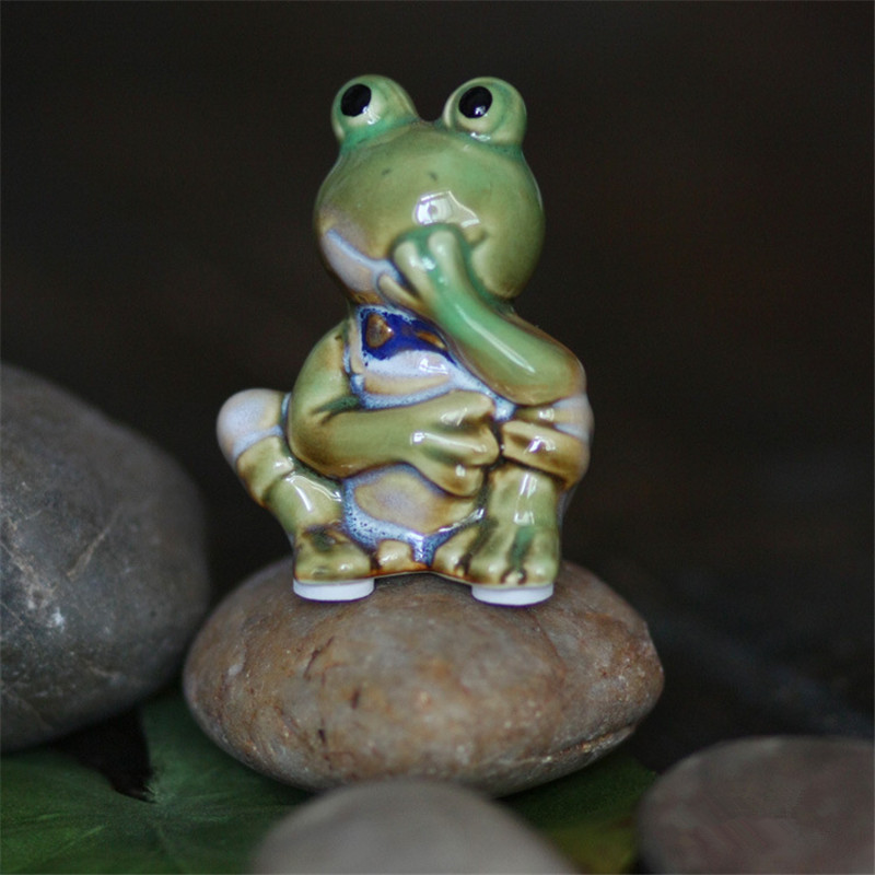 Crazy Shopping Frog Funny Sculpture Desk Decor 042 Novelty Frog
