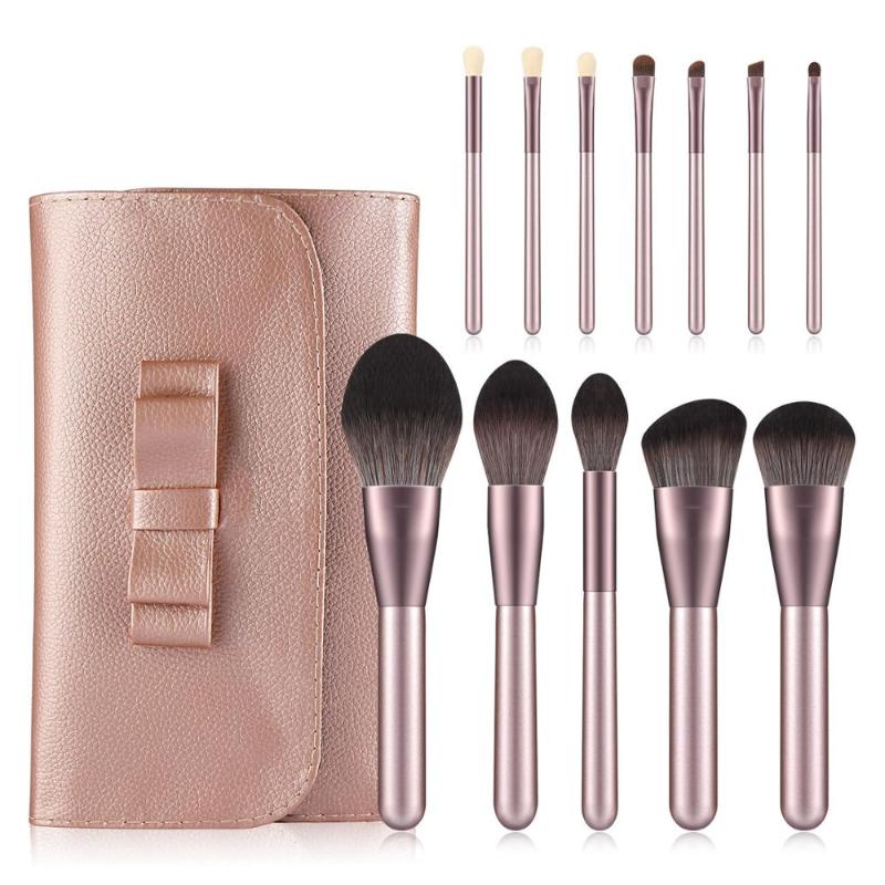 

12pcs Small Purple Grape Makeup Brushes set Wooden Handle Eye Shadow Foundation Concealer Powder Make Up Brush kit Beauty Tools