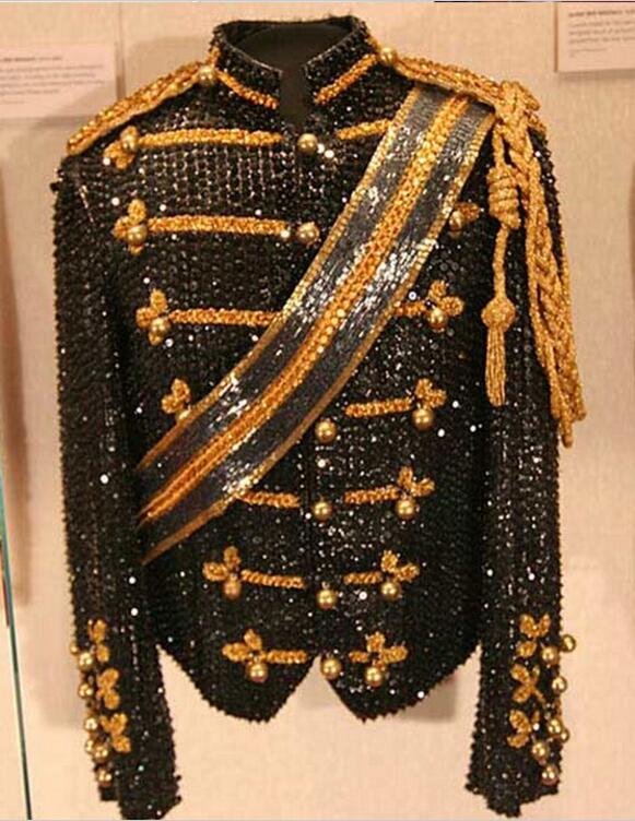 

5XL 2017 New men' clothing fashion slim MJ Michael Jackson dance Sequins suit jacket stage plus size singer costumes, Black