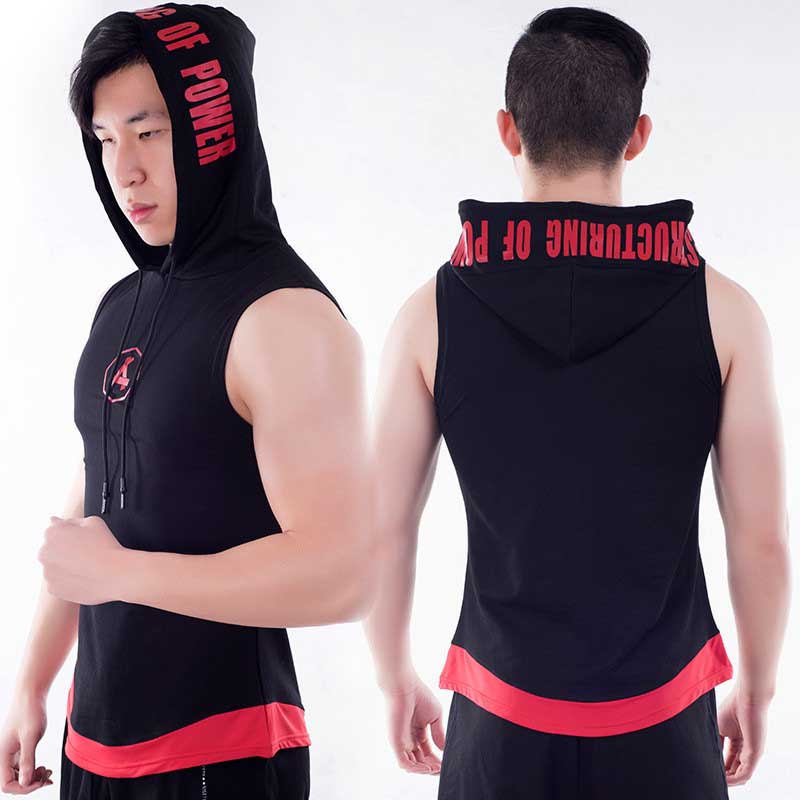 

Men Quick Dry Cap Hoodie Sweatshirt Sport Jersey Compress Fitness Shirt Gymming Running Basketball Football Soccer Jacket MY22, Black