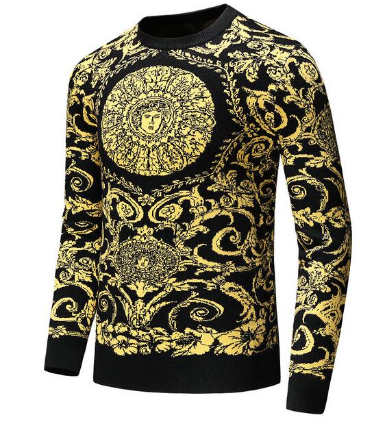 

2019 New Autumn Fashion Brand Casual Sweater O-Neck cool Wolf Striped Slim Fit Knitting Mens Sweaters And Pullovers Men Pullover Men D14