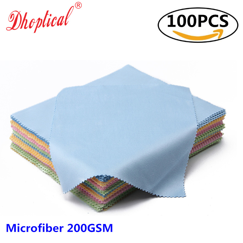 

100pcs eyeglasses cleaning cloth 15CM*18cm microfiber 100% 200 GSM lens cloth phone digital screen cloth welcome print LOGO