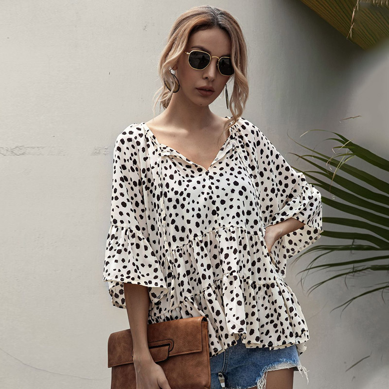 

Summer White Women' Blouse Peter Flare Pan Collar Sleeve Chiffon Ruffle Top Ladies Blouses Fashion Women Clothes Feminine Blusa, Green
