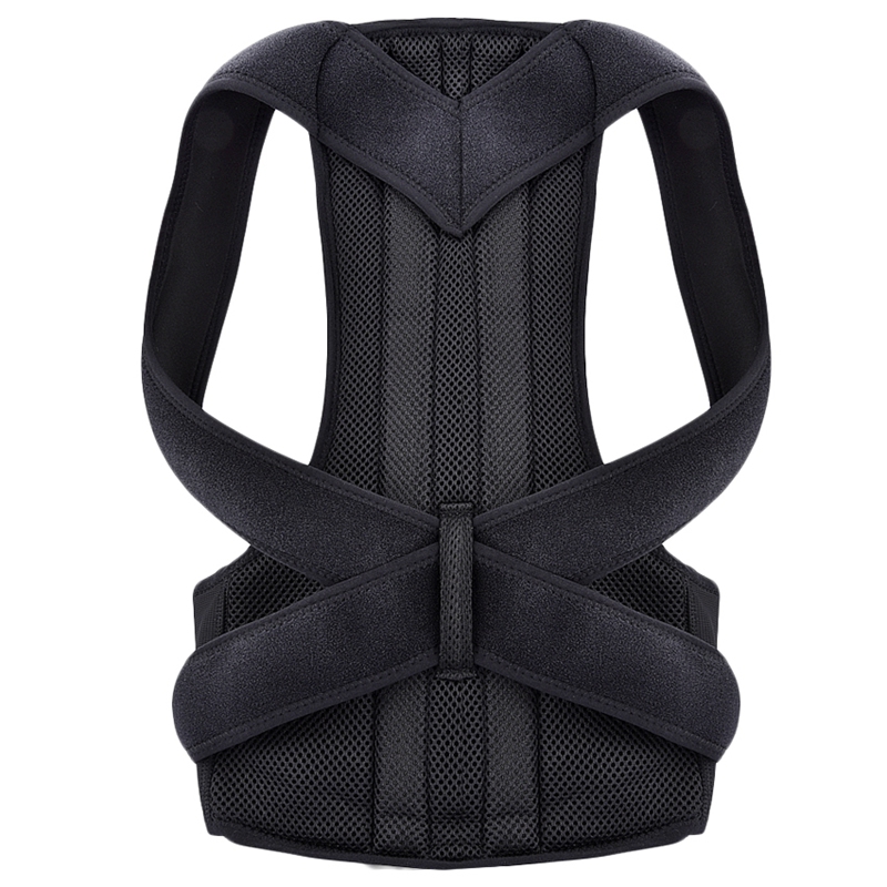 

Back Posture Corrector Shoulder Lumbar Brace Spine Support Belt Adjustable Adult Corset Posture Correction Belt, Black