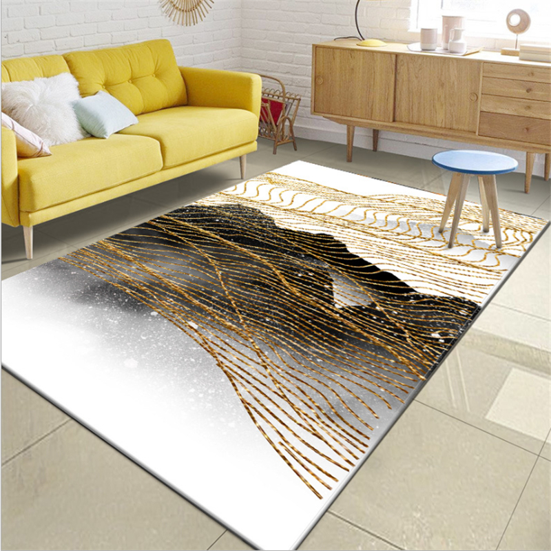

Fashion Abstract New Chinese Golden Yellow Carpet Carpets For Living Room Carpet for Study Room Floor Mat Non-slip Bedside Rugs, Jq-carpets-69