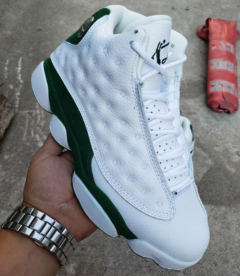 

2019 New Jumpman 13 Celtics PE Ray Allen 13s Basketball Shoes Mens Designer Sneakers White Green Sport Sneakers Top Quality, As photo 1