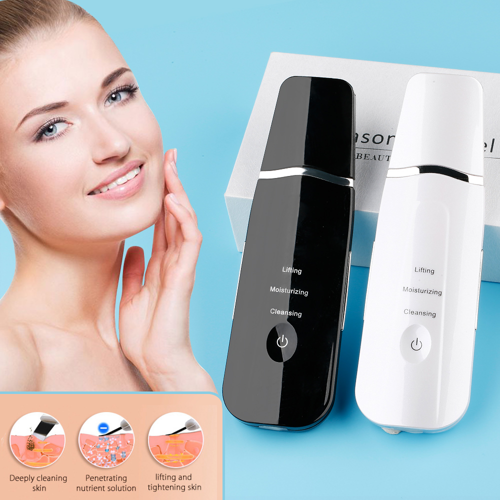 

High quility Ultrasonic Skin Scrubber Spatula Facial Cleaner Peeling Massage deep cleaning beauty equipment