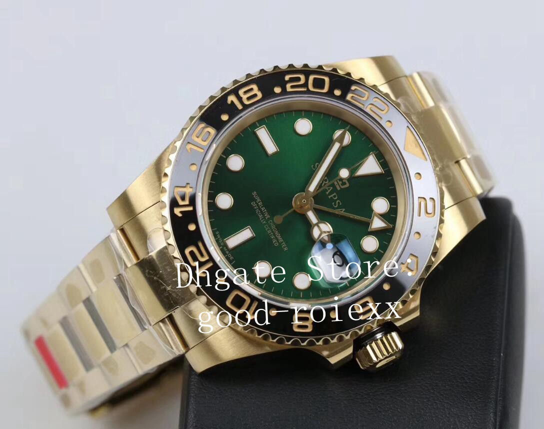 

Wristwatches GM Factory Mechanical Watch Mens Automatic Cal.3285 Movement Men 904L Steel Real Wrapped 14k Gold Never Fade 116718 LN Watches, Green