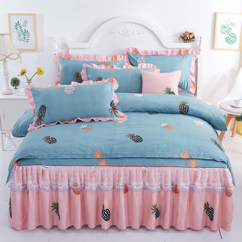 

New Sanding Lace Bed Linen 3/4pcs Bedding Set Duvet Cover Bedspread Pillowcase King Size Bedding Set Home Textile Bed, Bedding set-2