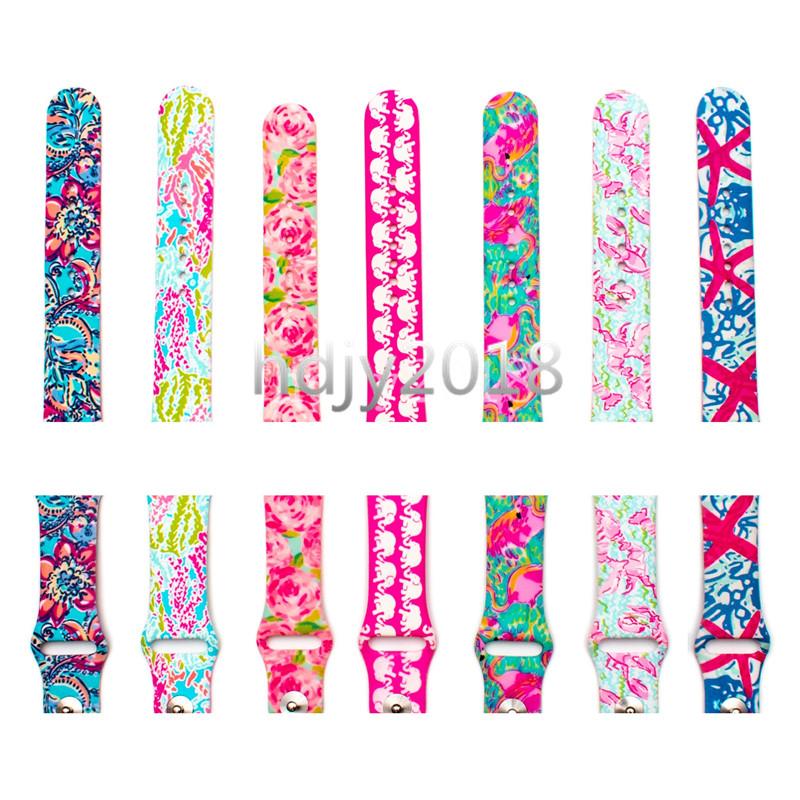 

For Apple Watch Replacement Bands Lilly inspired Pulitzer Silicone 38mm 42mm Watch Band Straps Luxury Watchband for women girl men