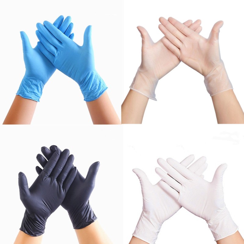 

100 PCS Disposable Latex Gloves PVC Gloves Dishwashing Kitchen Latex Rubber Garden Gloves XL/L/M/S Universal For Home Cleaning