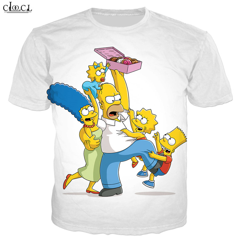 

2020 New Style Anime The Simpsons T Shirt Men Women 3D Print Cartoon Simpson Short Sleeve 0-Neck Fashion Tee Tops, T shirt 1