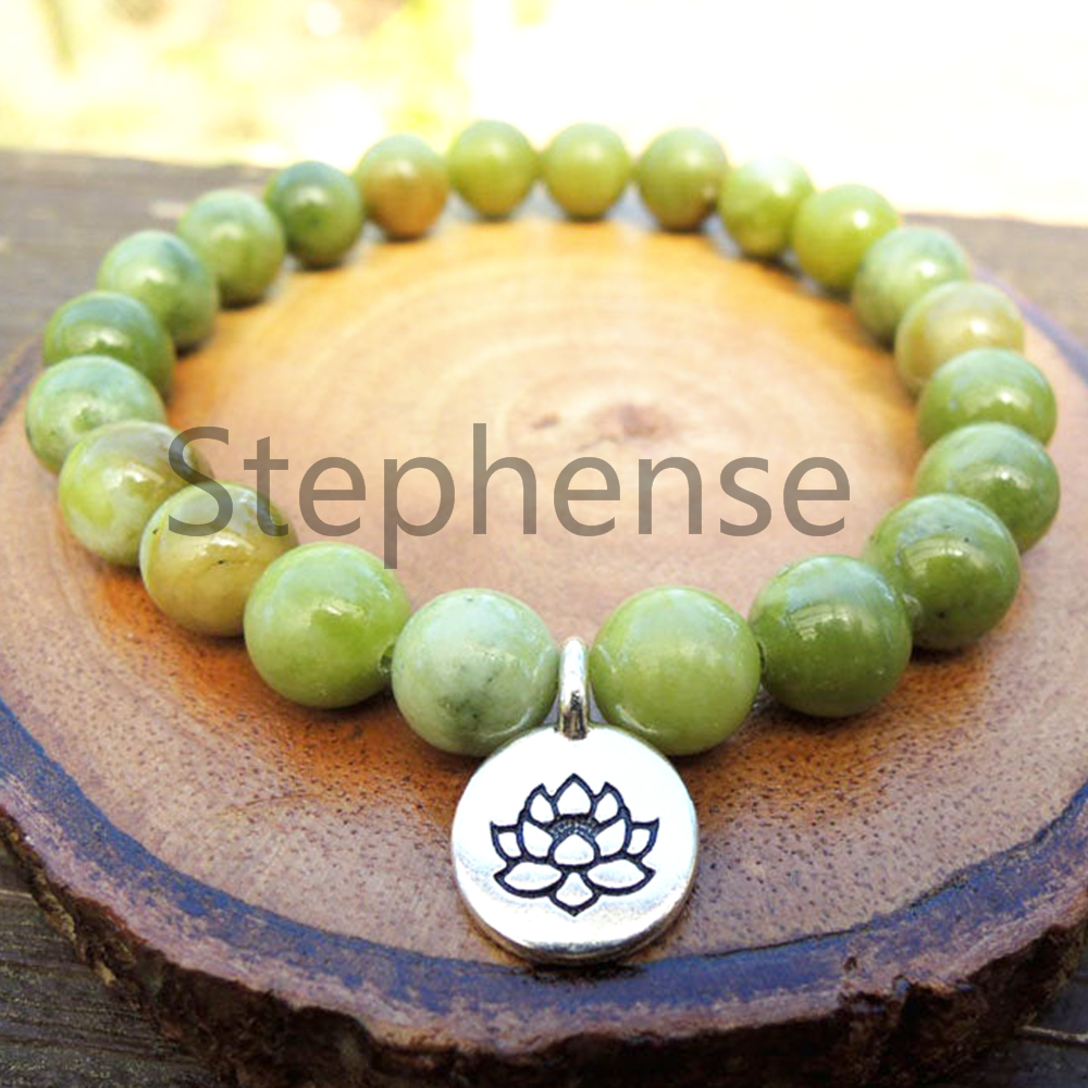 

MG0692 Natural A Grade African Yellow Jade Bracelet Natural Gemstone Chakra Mala Bracelet Trendy Women`s Yoga Mala Bracelet, Black