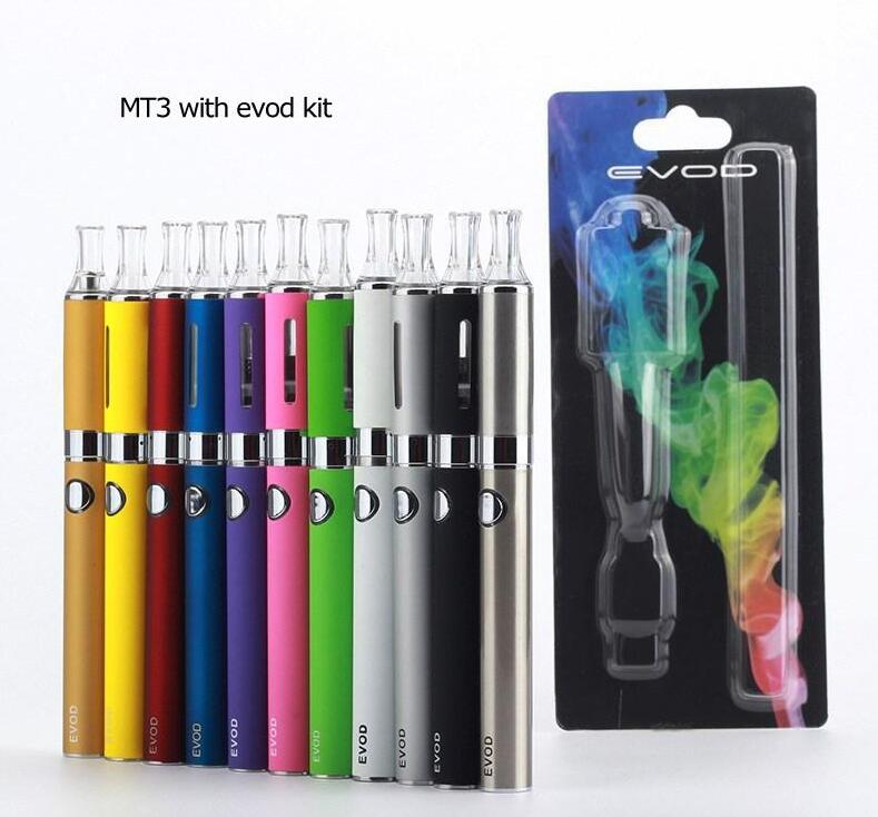 

2019 EVOD MT3 Blister kit single kits eGo starter kits e cigs cigarettes 650mah 900mah 1100mah EVOD battery MT3 atomizer