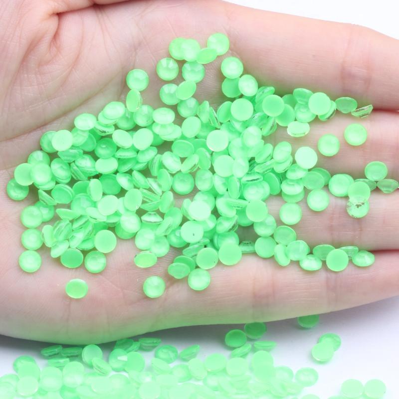 

Bling Fluorescent Rhinestone New Glass Flatback Luminous Strass ss6-ss30 Fluorescent Green Color DIY Nail Jewelry Decorations