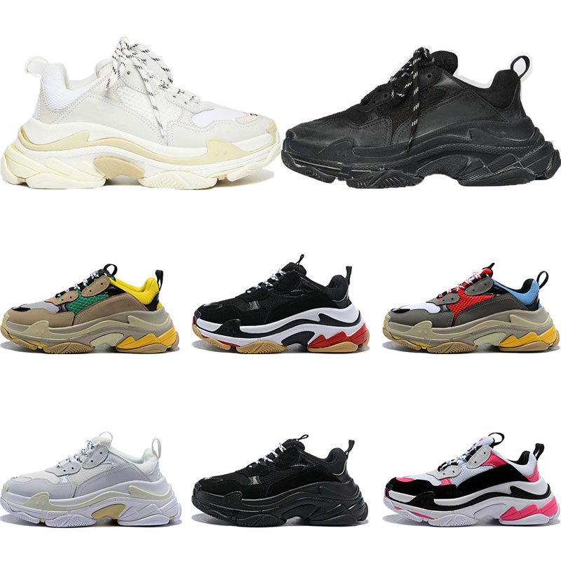 

New triple s shoes sneakers for men platform black white gray red pink women mens trainers fashion casual dad shoes size 36-44-55.0