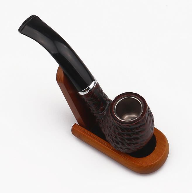 

Hot-selling fashionable black hemp-dot pipe filter cigarette holder bakelite pipe bend handle acrylic pipe