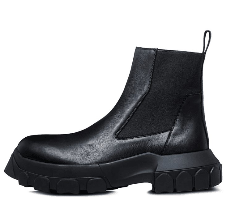 

High top increased heavy-bottomed genuine leather men Martin boots male and female models personality plus velvet tide short boots, As picture