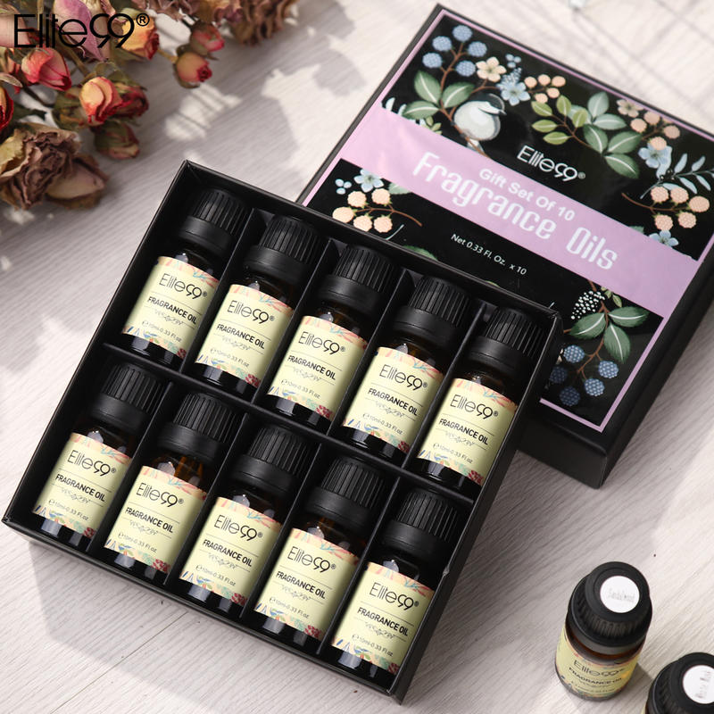 Elite99 10ml Fragrance Oils 10 Pieces/lot Essential Oil Gift Set Humidifier Aromatherapy Jasmine Lemon Lime Parma Violet Oil