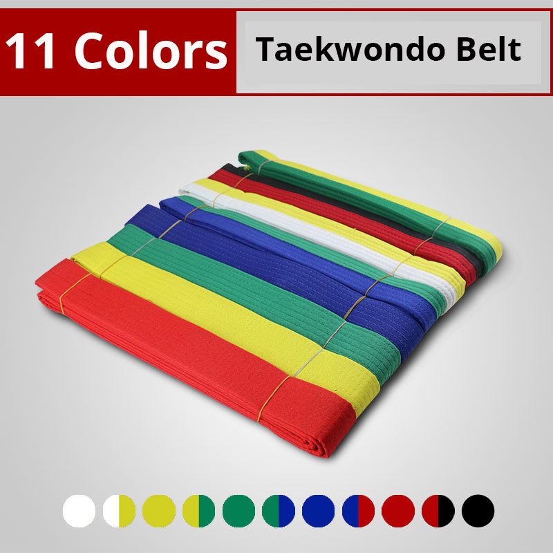 

Wholesale price taekwondo belt red/green/blue/white/black taekwondo uniform belt customized taekwondo belt