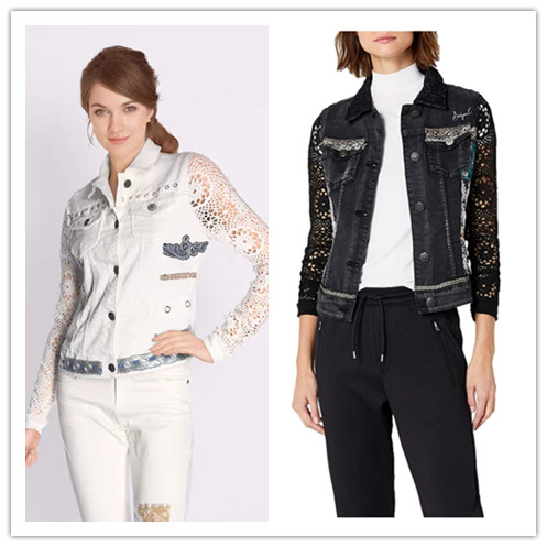 

Sleeve cut out design stitching cow coat